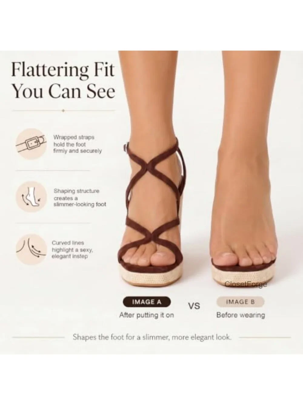 Women's Raffia Wedge Sandals Open Toe Ankle Strap Platform Faux Suede